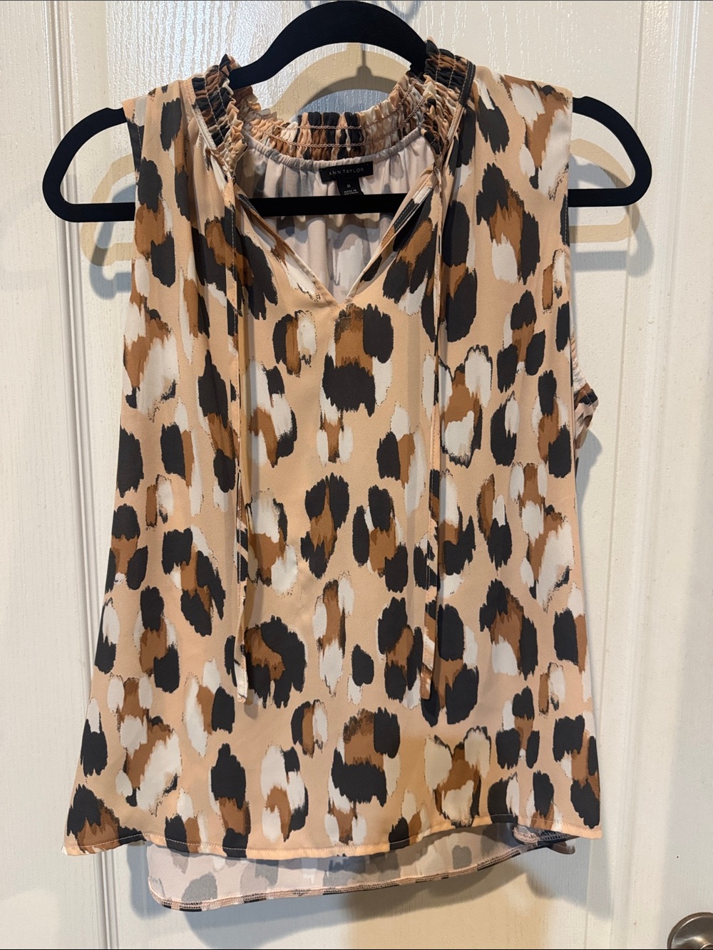 Ann Taylor Beige, Black & Brown Leopard-Print Sleeveless Camisole